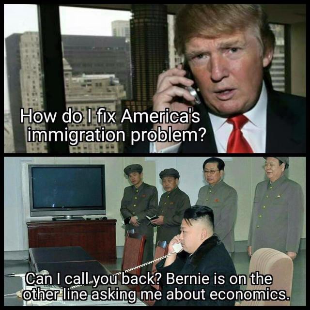trump sanders kimjongun